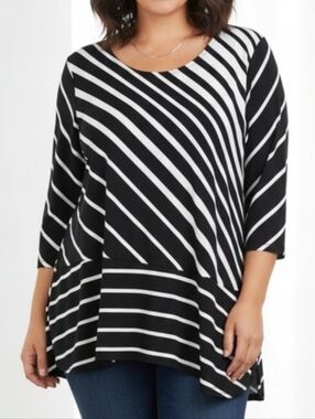INC International Concepts plus size striped blouse Women's plus size 2X